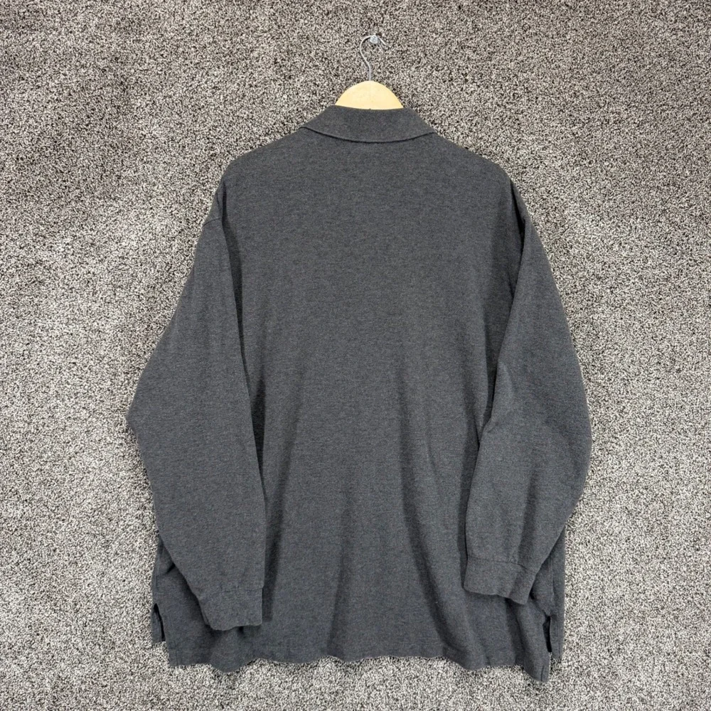 Polo Ralph Lauren Shirt Mens 4XLT Heather Gray Cotton Pony Long Sleeve FLAWS